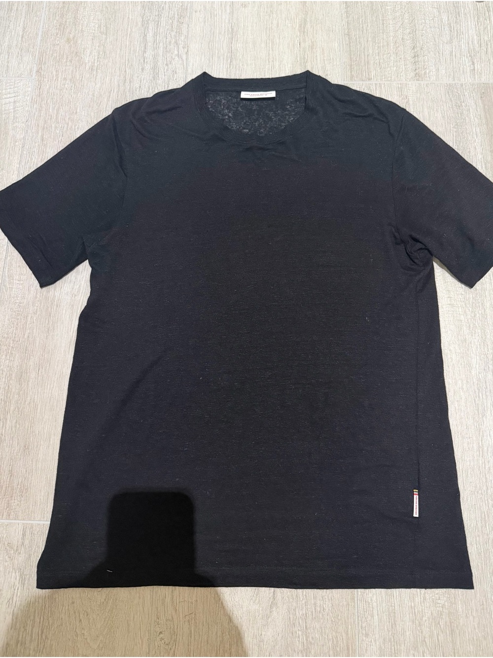 Orlebar Brown Black Short-Sleeve linen standard Crewneck Tee size m men’s
